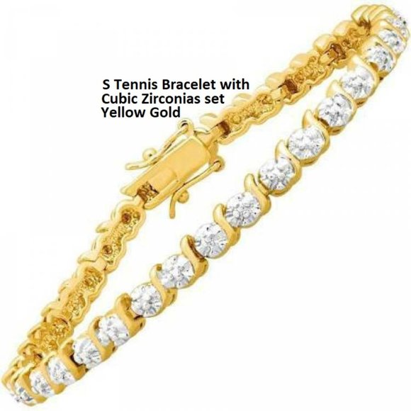 Tennis Bracelet Jewelry - NWT cubic zirconia 2 Pc set  tennis bracelet